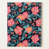 Rosa und Korallen Blume Personalisiert Planer (Rückseite)