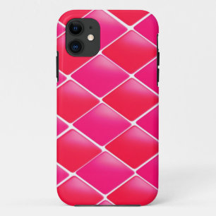 Rosa und Korallen Diamantmuster iPhone 11 Hülle