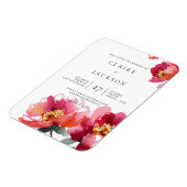 Rosa- und Korallenbäume Moderne Hochzeitseinladung Magnet (Linke Seite)