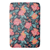 Rosa und korallenfarbene Blume Badematte (Vorderseite Vertikal)