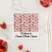 Rosa und Korallenfloral Napkins Serviette (Beispiel)