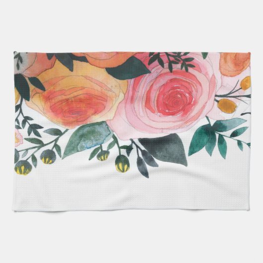 Rosa und korallenrotes Rosen-Küchen-Tuch Geschirrtuch (Horizontal)