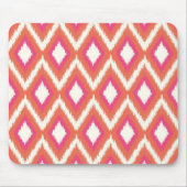 Rosa und Korallenstamm Ikat Mousepad (Vorne)
