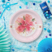 Rosa und Korallenwasser Pappteller (Party)