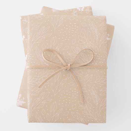 Rosa und Kraft Elegant Geschenkpapier Set (Beispiel)