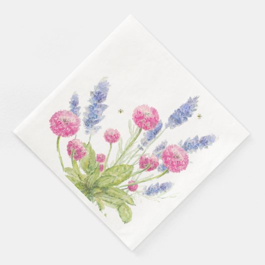 Rosa und Lavendel Blume Abendessen Napkins Serviette (Ecke)