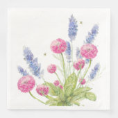 Rosa und Lavendel Blume Abendessen Napkins Serviette (Vorderseite)