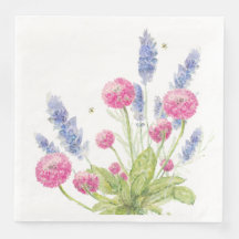 Rosa und Lavendel Blume Abendessen Napkins