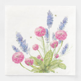 Rosa und Lavendel Blume Abendessen Napkins Serviette