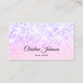 Rosa und Lavendel Imitate Glitzer Visitenkarte (Vorderseite)