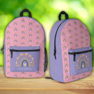 Rosa und Lavendel Regenbogen Kinder Bedruckter Rucksack