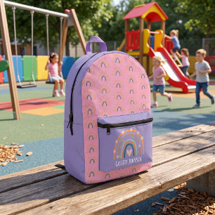 Rosa und Lavendel Regenbogenkinder Bedruckter Rucksack