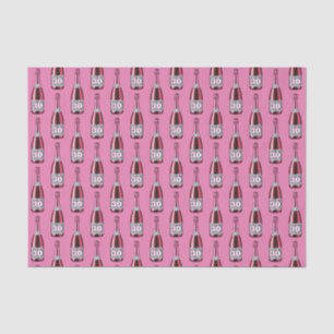 Rosa und Leopard Print Birthday Champagne Flasche Seidenpapier