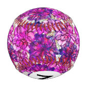 rosa und Lila Abstrakte Blume Muster Baseball (Rückseite)