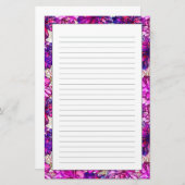 rosa und Lila Abstrakte Blume Muster Briefpapier (Vorne/Hinten)