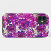 rosa und Lila Abstrakte Blume Muster Case-Mate iPhone Hülle (Rückseite (Horizontal))