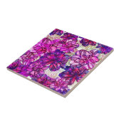 rosa und Lila Abstrakte Blume Muster Fliese (Seite)