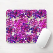 rosa und Lila Abstrakte Blume Muster Mousepad (Mit Mouse)