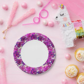 rosa und Lila Abstrakte Blume Muster Pappteller (Party)