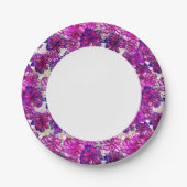rosa und Lila Abstrakte Blume Muster Pappteller (Vorderseite)