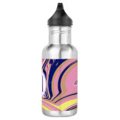 Rosa und Lila Abstrakte Monogramm Edelstahlflasche (Rechts)