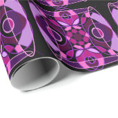 Rosa und lila abstrakte Mosaikfliesen Geschenkpapier (Rolleneckpunkt)