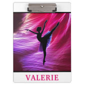 Rosa und Lila Abstrakter Tanz Klemmbrett (Vorderseite)
