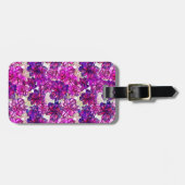 Rosa und lila abstraktes Blumen-Muster Gepäckanhänger (Vorderseite horizontal)