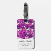 Rosa und lila abstraktes Blumen-Muster Gepäckanhänger (Rückseite vertikal)