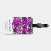 Rosa und lila abstraktes Blumen-Muster Gepäckanhänger (Rückseite horizontal)