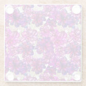Rosa und lila abstraktes Blumen-Muster Glasuntersetzer (Rückseite)
