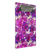 Rosa und lila abstraktes Blumen-Muster Mini Klemmbrett (Schrägansicht)