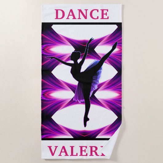 Rosa und Lila Abstraktes Dance Beach Handtuch (Vorderseite)