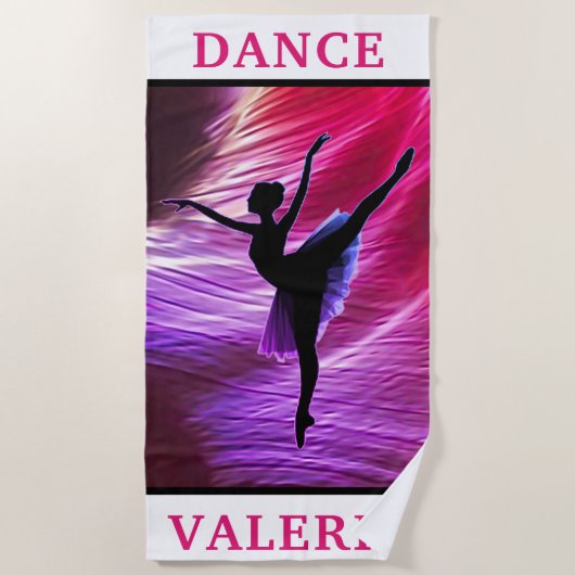 Rosa und Lila Abstraktes Dance Beach Handtuch (Vorderseite)
