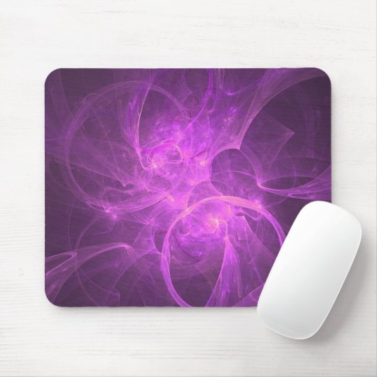 Rosa und Lila Abstraktes Fraktal mit Circles Mousepad (Mit Mouse)