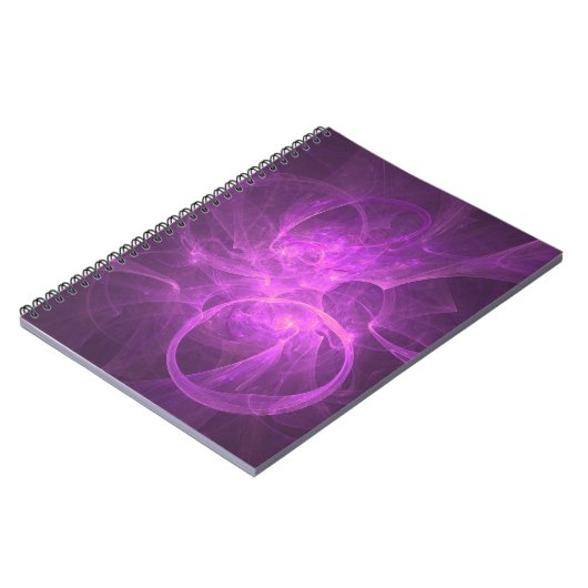 Rosa und Lila Abstraktes Fraktal mit Circles Notizblock (Linke Seite)