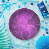 Rosa und Lila Abstraktes Fraktal mit Circles Pappteller (Party)