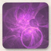 Rosa und Lila Abstraktes Fraktal mit Circles Untersetzer (Vorderseite)