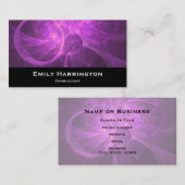 Rosa und Lila Abstraktes Fraktal mit Circles Visitenkarte (Vorne/Hinten)