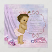 Rosa und Lila afrikanische Kindermädchendusche Einladung (Vorne/Hinten)