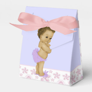 Rosa und lila afroamerikanische Babyparty für ein Geschenkschachtel