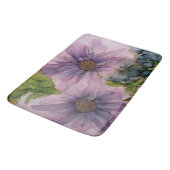 Rosa und lila Alkoholfarbe Blume Badematte (Schrägansicht)