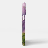 Rosa und lila Alkoholfarbe Blume iPhone Hülle (Rechte Seite)