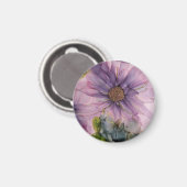 Rosa und lila Alkoholfarbe Blume Magnet (Vorderseite/Rückseite)