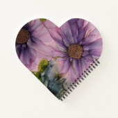 Rosa und lila Alkoholfarbe Blume Notizblock (Rückseite)