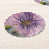 Rosa und lila Alkoholfarbe Blume Untersetzer (angewinkelt)