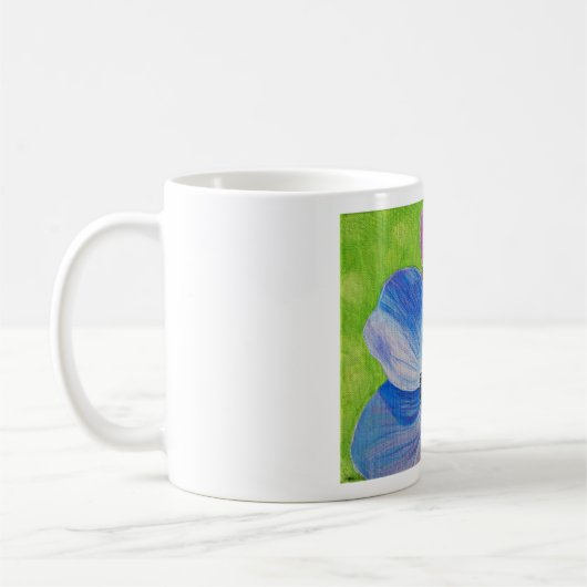 Rosa und Lila Anemonenmalerei Kaffeetasse (Links)