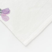 Rosa und lila Aquarellblumen personalisiert Fleecedecke (Ecke)