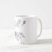 Rosa und lila Aquarellblumen personalisiert Kaffeetasse (VorderseiteRechts)