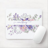 Rosa und lila Aquarellblumen personalisiert Mousepad (Mit Mouse)